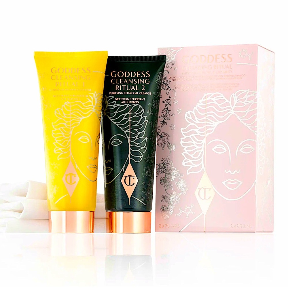 🆕🌿CHARLOTTE TILBURY: GODDESS CLEANSING RITUAL Miracle Spa-In-A-Jar Duo
